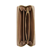 Coach Long Zip Around Wallet With Signature Canvas Im-Dark Natural Multi