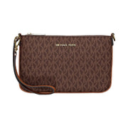 Michael Kors Jet Set Small Signature Logo Convertible Wristlet Brown
