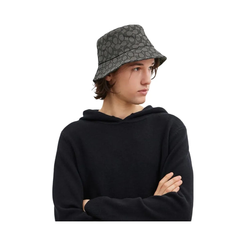 Coach Signature Jacquard Bucket Hat Charcoal