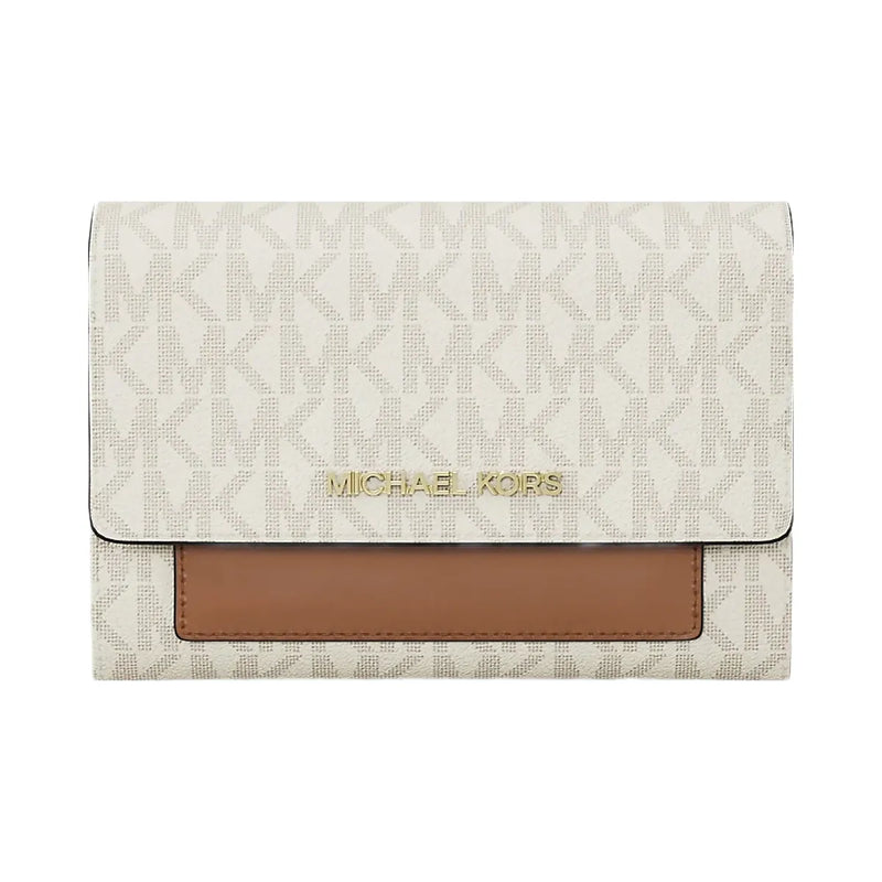 Michael Kors Jet Set Medium Signature Logo 2-in-1 Wallet Vanilla