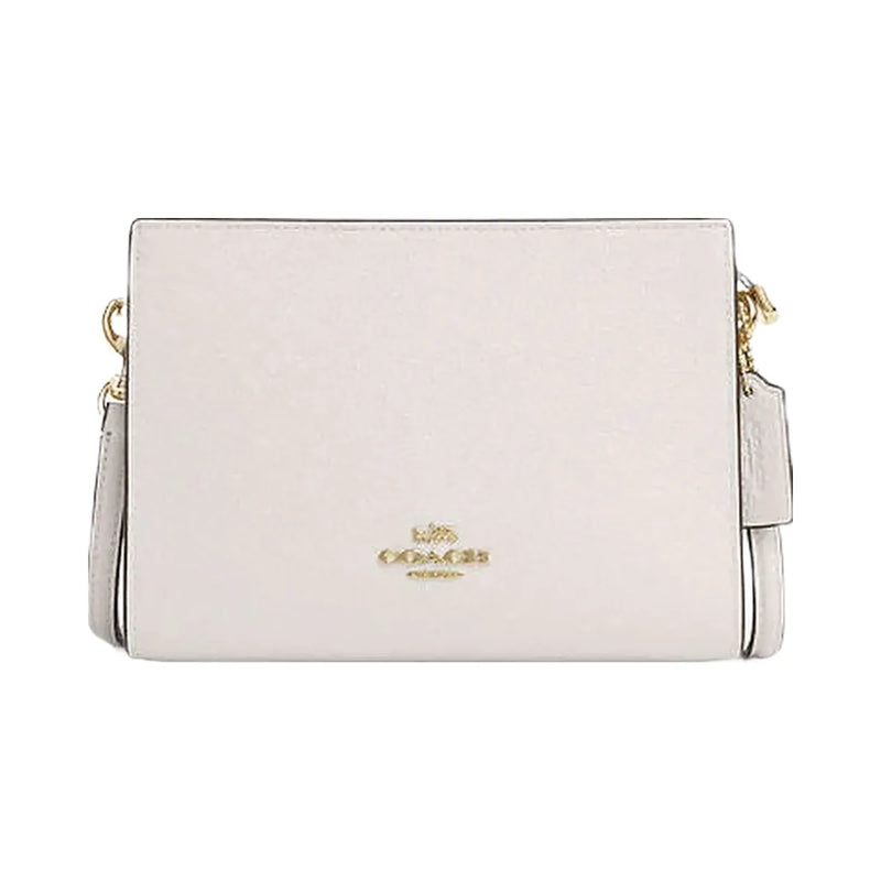 Coach Slim Crossbody Bag Pebbled Leather-Gold-Chalk