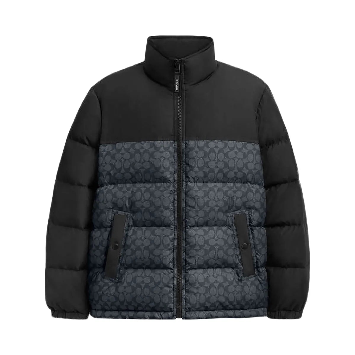 Coach Signature Down Jacket In Recycled Polyester Charcoal Signature