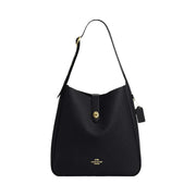 Coach Hadley Large Shoulder Bag Pebbled Leather-Gold-Black