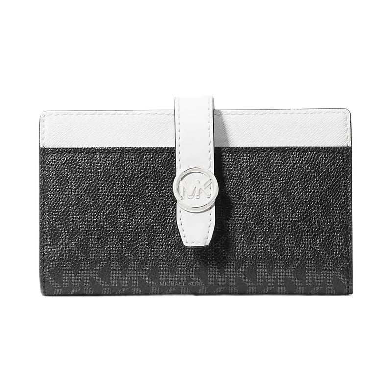 Michael Kors Greenwich Medium Signature Logo Wallet Black Combo