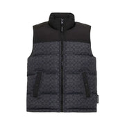Coach Signature Down Vest In Recycled Polyester Charcoal Signature