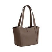 Coach Hadley Turnlock Tote Bag Pebbled Leather-Gold-Dark Stone