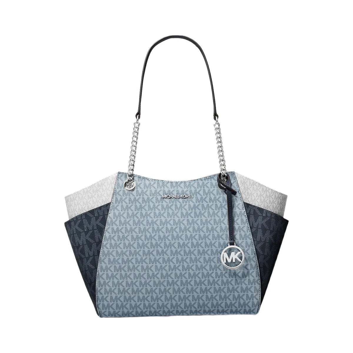 Michael Kors Jet Set Large Color-Block Signature Logo Shoulder Bag Admirl Multi