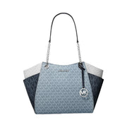 Michael Kors Jet Set Large Color-Block Signature Logo Shoulder Bag Admirl Multi