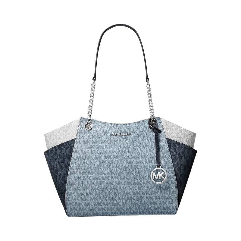 Michael Kors Jet Set Large Color-Block Signature Logo Shoulder Bag Admirl Multi