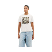 Coach Leopard Signature Square Classic T-Shirt In Organic Cotton White