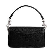 Coach Tabby Bag 12 Polished Pebble Leather-Silver-Black