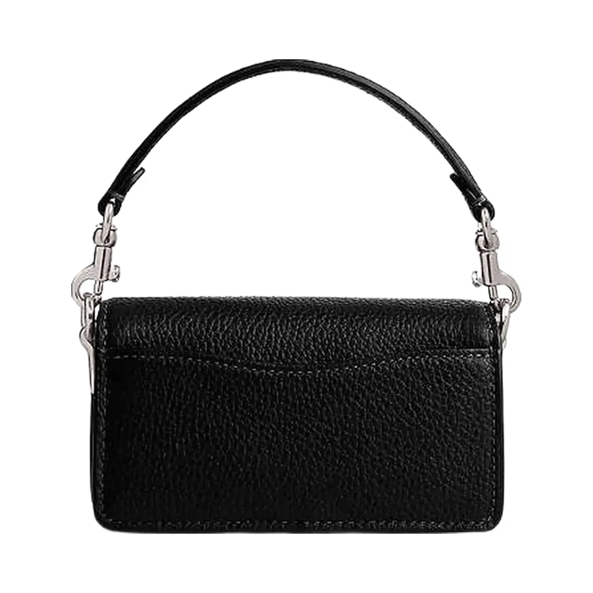 Coach Tabby Bag 12 Polished Pebble Leather-Silver-Black