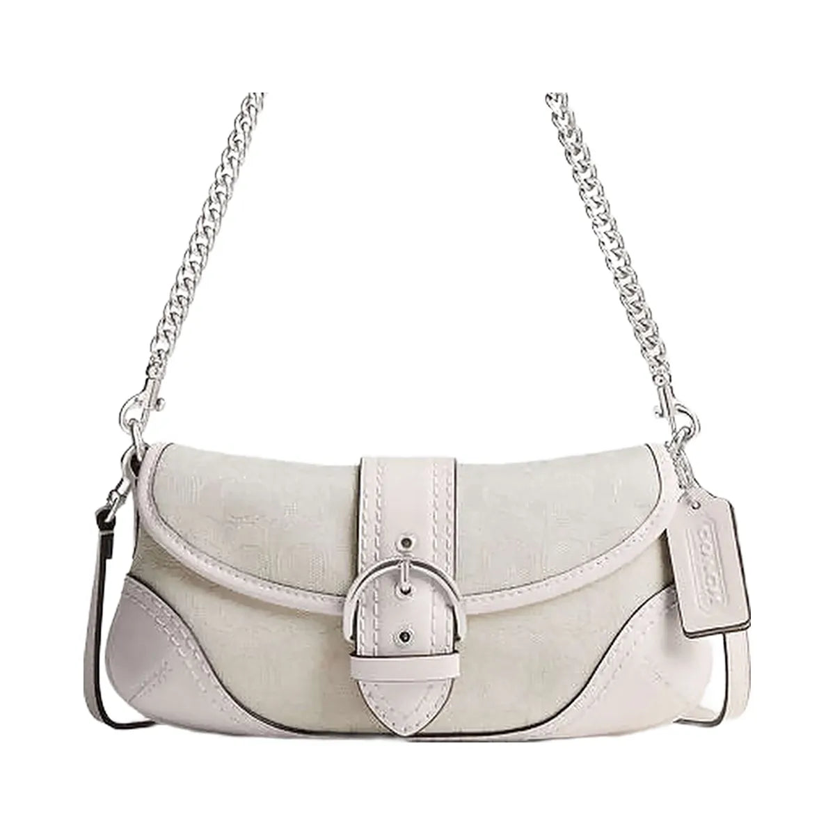 Coach Soho Bag 25 In Signature Jacquard Signature Jacquard-Silver-Cloud Chalk