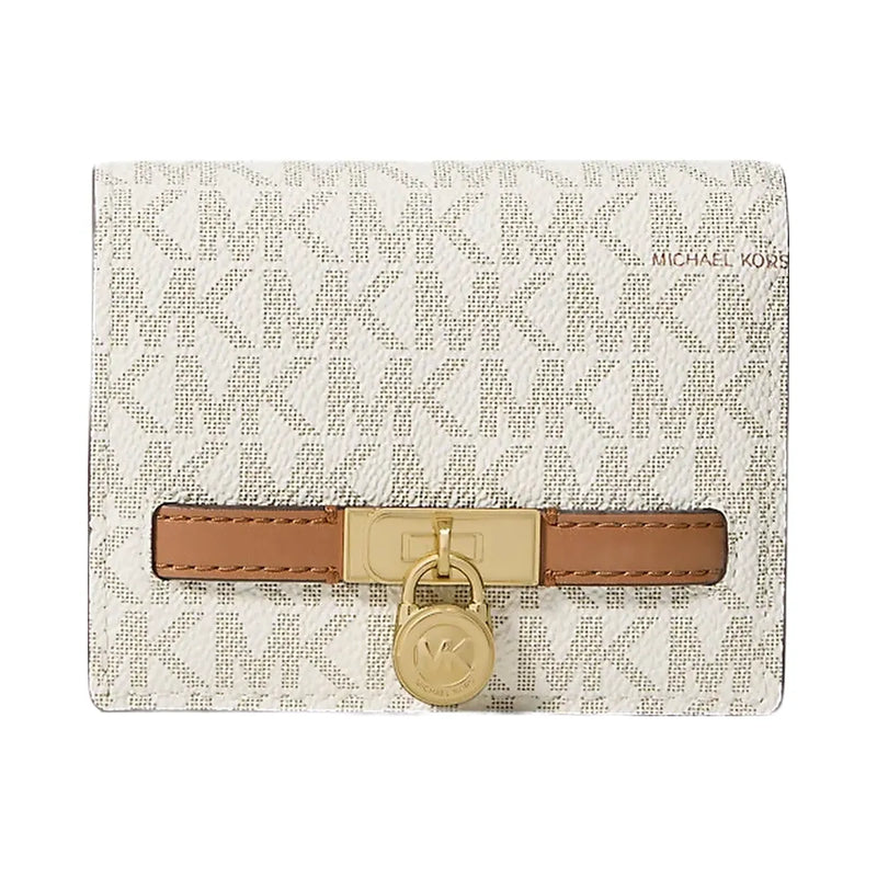 Michael Kors Hamilton Moderne Small Signature Logo Wallet Vanilla-Acorn