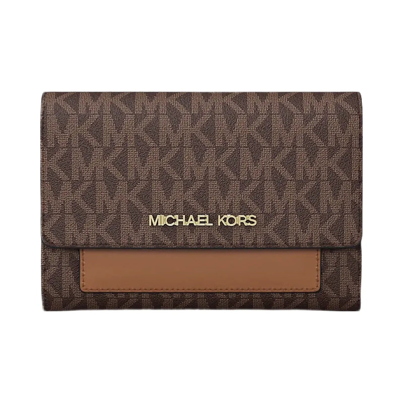 Michael Kors Jet Set Medium Signature Logo 2-in-1 Wallet Brown