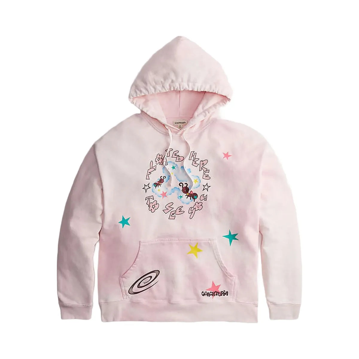 Coach Hoodie With Floated Here To See You Print Light Pink Multi