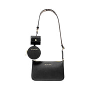 Michael Kors Jet Set Saffiano Leather Crossbody Bag with Case for Apple Airpods Pro Black