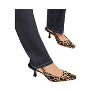 Coach Slingback Heel With Leopard Print Tan & Black