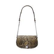 Michael Kors Mila Medium Snake Embossed Messenger Bag Olive