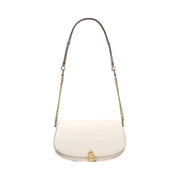 Michael Kors Mila Medium Leather Messenger Bag Lt Cream