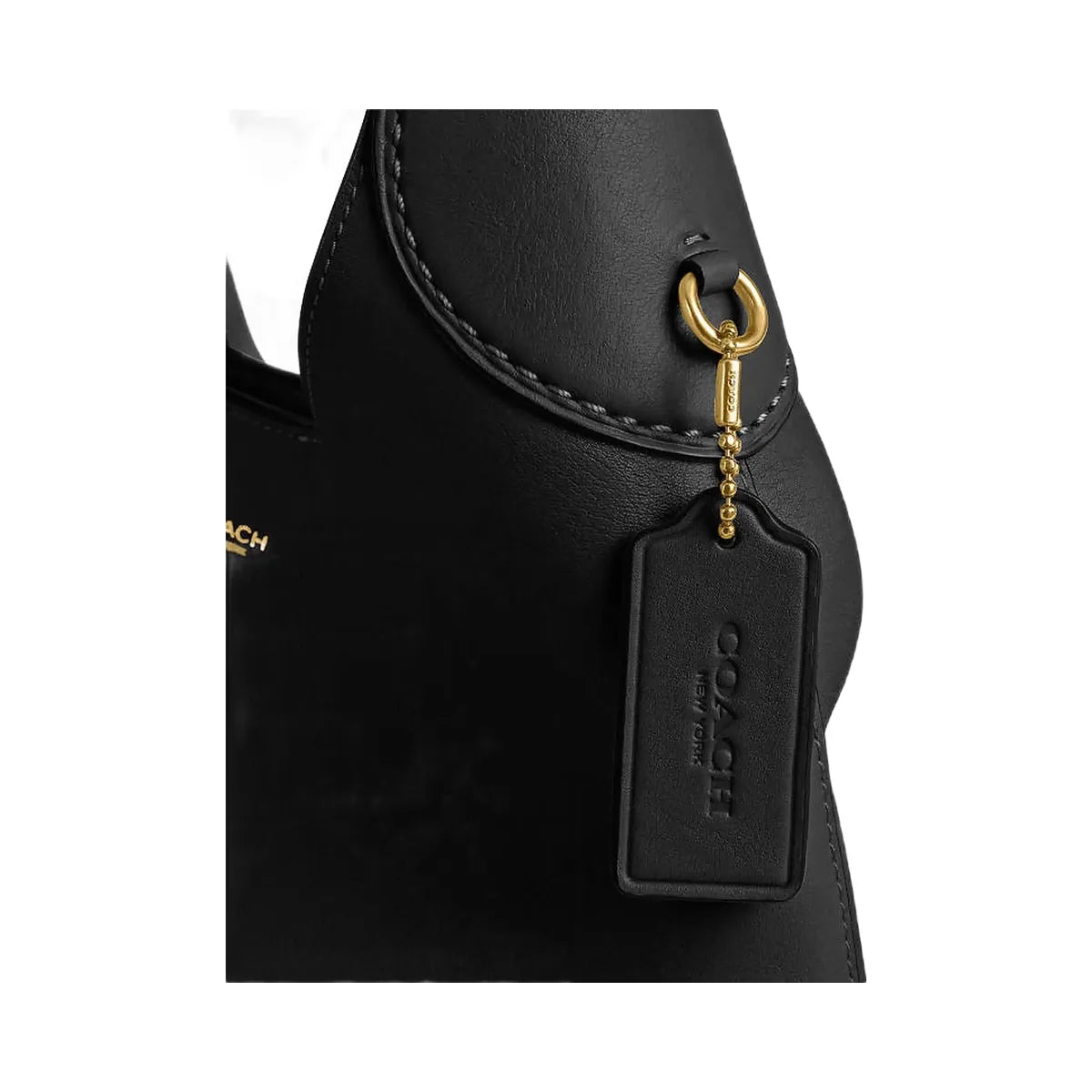 Coach Brooklyn Shoulder Bag 28 Natural Grain Leather-Brass-Black