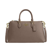 Coach Georgia Satchel Bag Pebbled Leather-Gold-Dark Stone