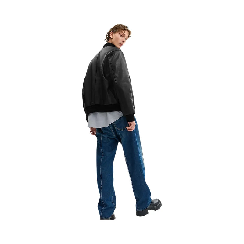 Coach Leather Varsity Jacket Black