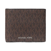 Michael Kors Cooper Logo Billfold Wallet With Passcase Brown-Black