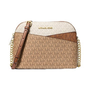 Michael Kors Jet Set Travel Medium Color-Block Signature Logo Crossbody Bag Camel Mlt