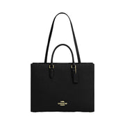 Coach Maggie Tote Bag Pebbled Leather-Gold-Black