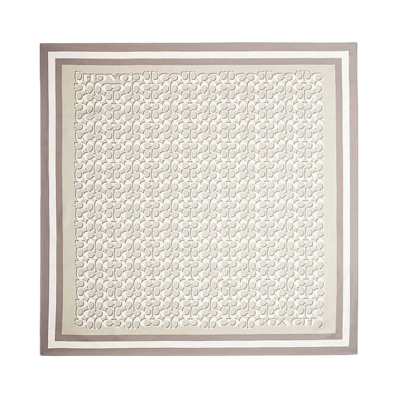 Coach Signature Silk Square Scarf Silk-Bone