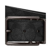 Coach Double Bar Buckle Cut To Size Reversible Belt, 38 Mm Gunmetal-Charcoal-Black