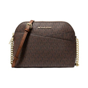 Michael Kors Jet Set Travel Medium Logo Dome Crossbody Bag Brown