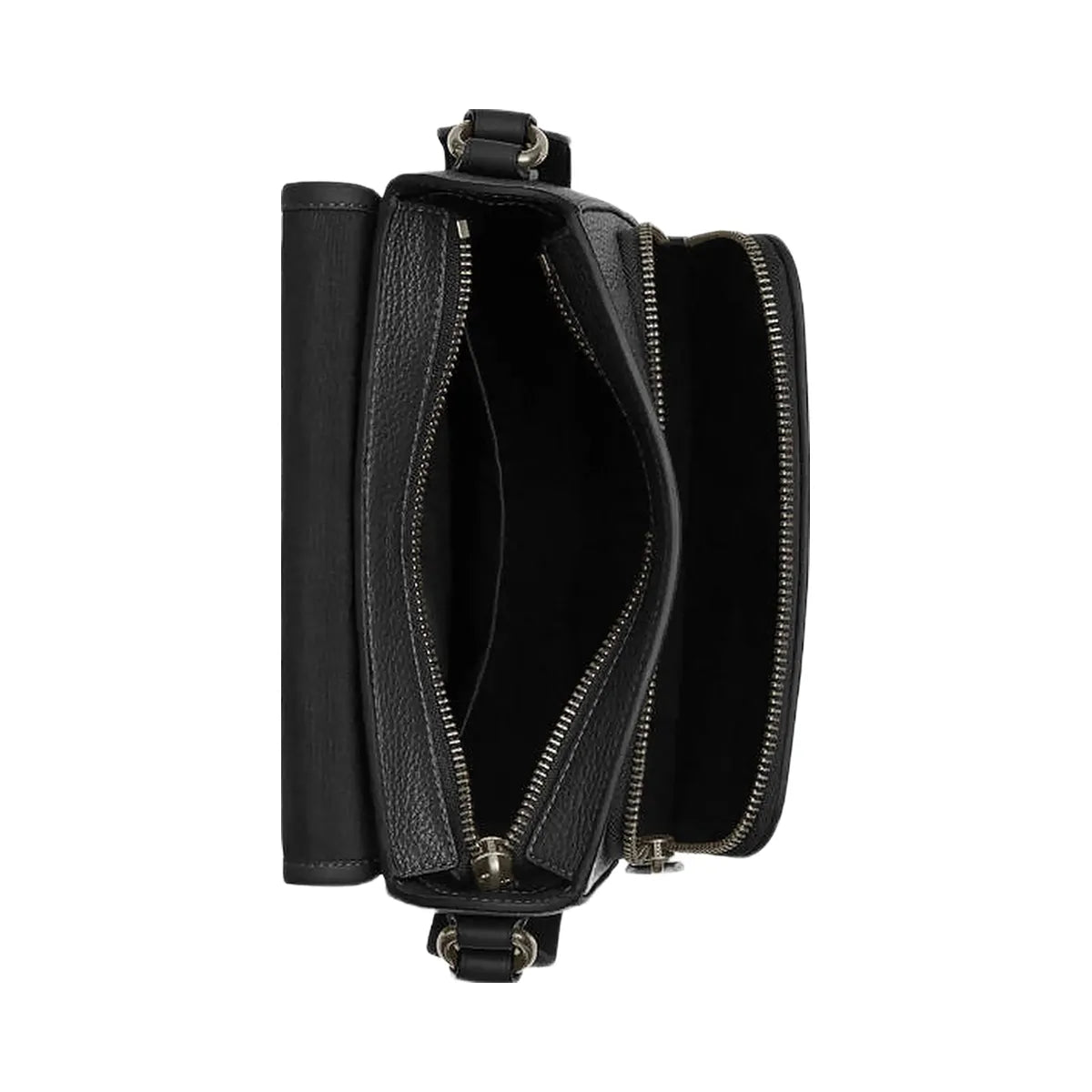 Coach Sullivan Flap Crossbody Bag Pebbled Leather-Gunmetal-Black