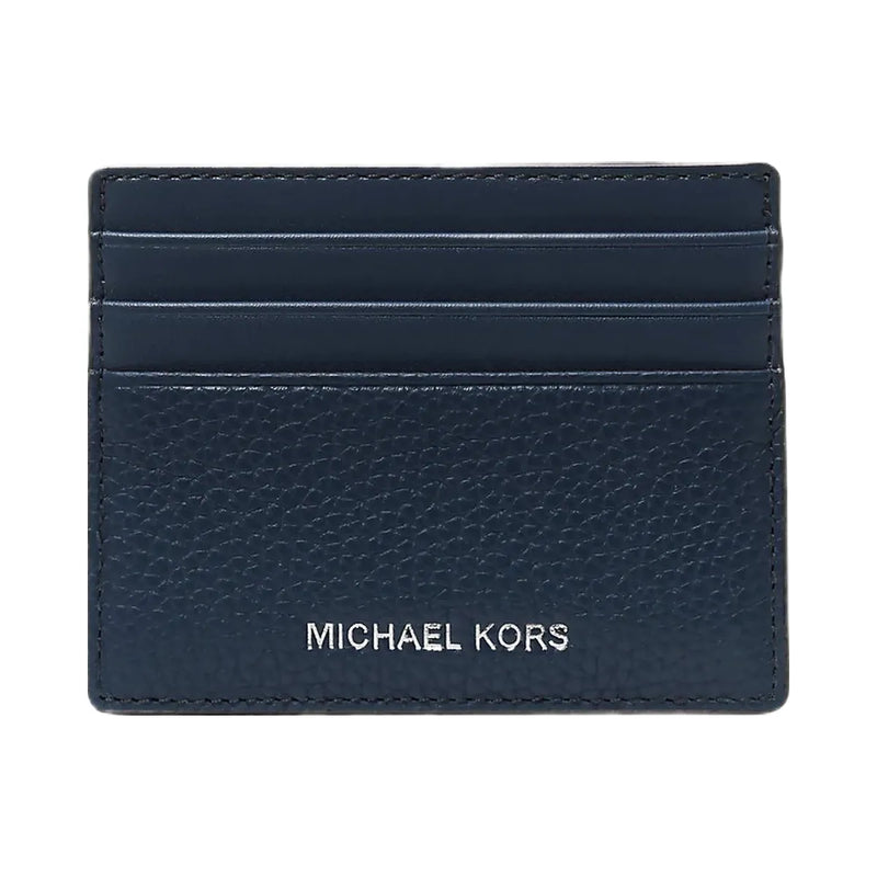 Michael Kors Cooper Pebbled Leather Tall Card Case Navy