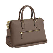 Coach Georgia Satchel Bag Pebbled Leather-Gold-Dark Stone