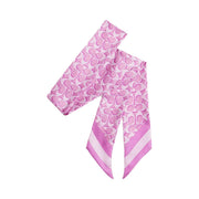 Coach Signature Print Silk Skinny Scarf Fuschia