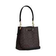 Coach Rowan Bucket Bag In Signature Canvas Signature Canvas-Gold-Walnut-Black
