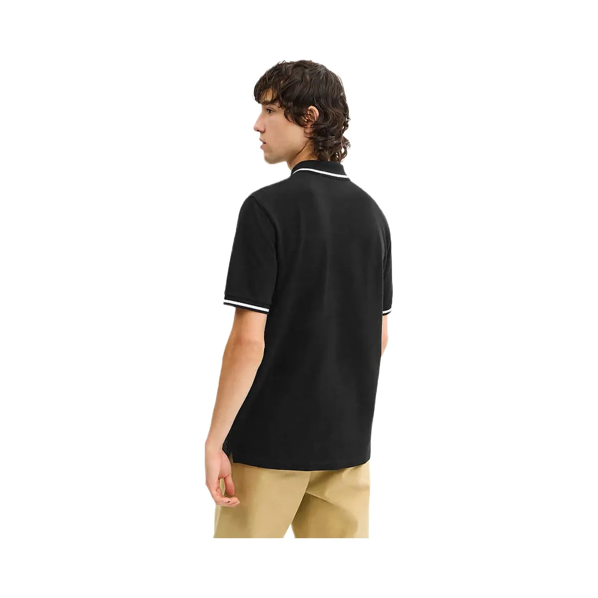 Coach Signature Trim Polo In Organic Cotton Black