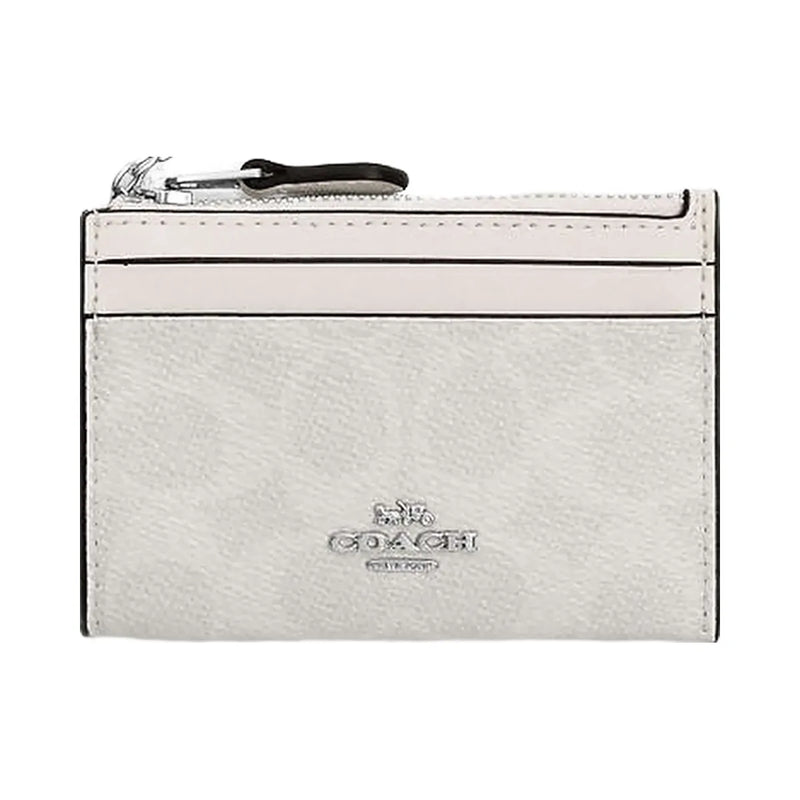 Coach Mini Skinny Id Case In Signature Canvas Signature Canvas-Sv-White-Chalk