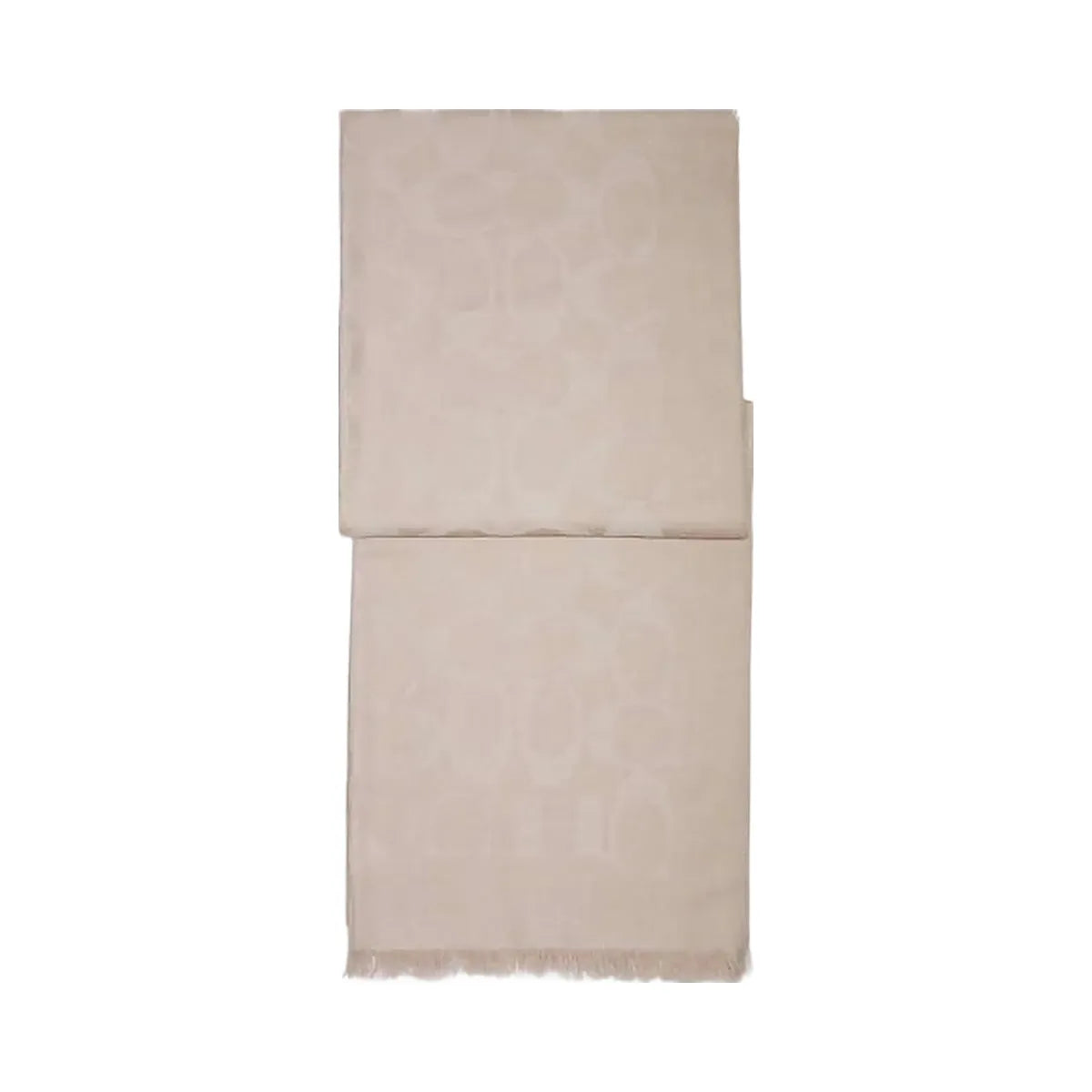 Coach Signature Wrap Wool Silk Blend-Oatmeal