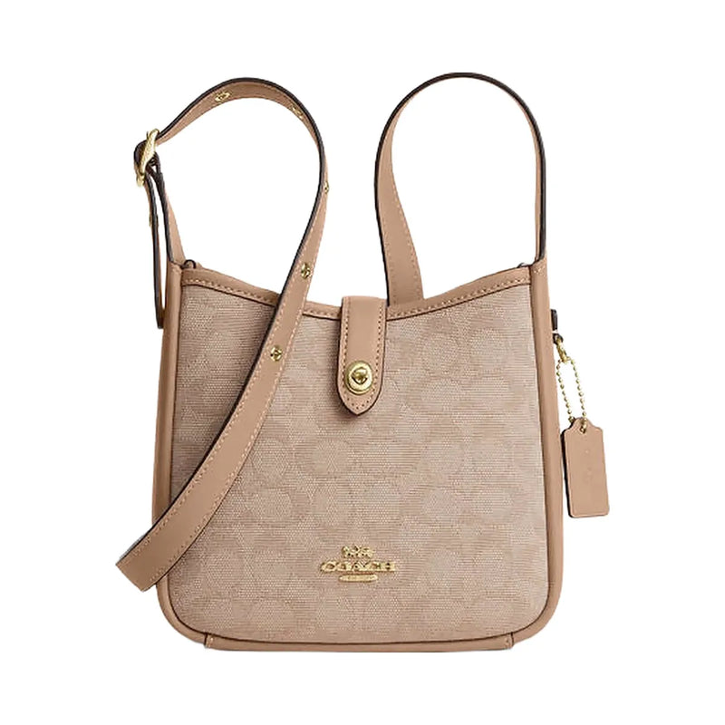 Coach Hadley Mini Crossbody Bag With Signature Canvas Im-Dark Natural Multi