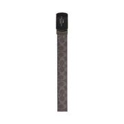 Coach Plaque Buckle Cut To Size Reversible Belt, 38 Mm Signature Canvas-Qb-Grey-Charcoal