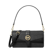 Michael Kors Greenwich Medium Saffiano Leather Shoulder Bag Black