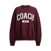 Coach Sporty Signature Boyfriend Crewneck Sweatshirt Burgundy
