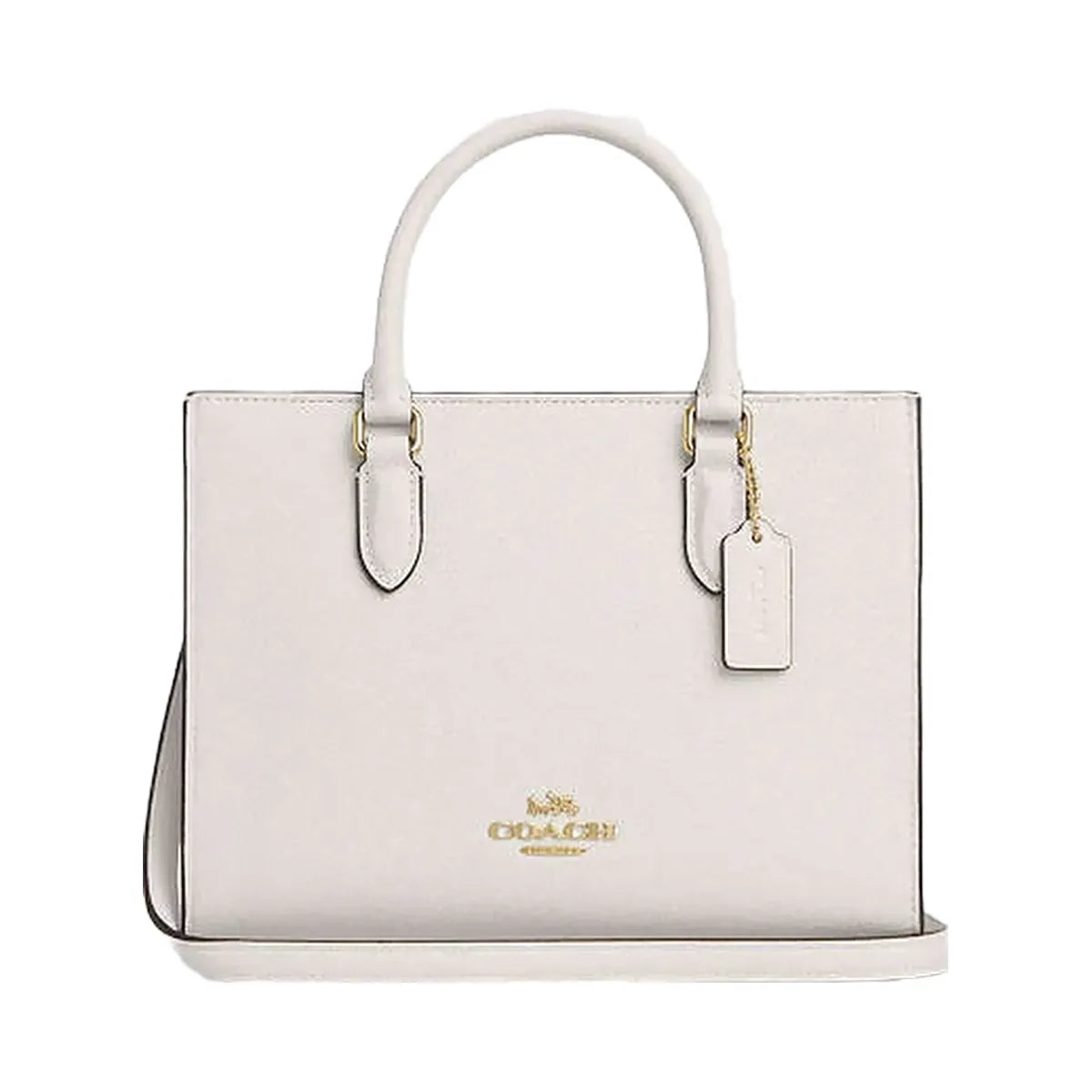 Coach Maggie Small Tote Bag Pebbled Leather-Gold-Chalk