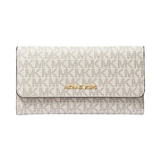 Michael Kors Jet Set Large Logo Trifold Wallet Vanilla