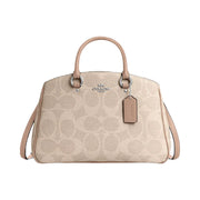 Coach Savannah Carryall Bag In Signature Canvas Signature Canvas-Silver-Sand-Taupe