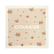 Coach Signature Spring Blossom Print Silk Square Scarf Sand-Pink