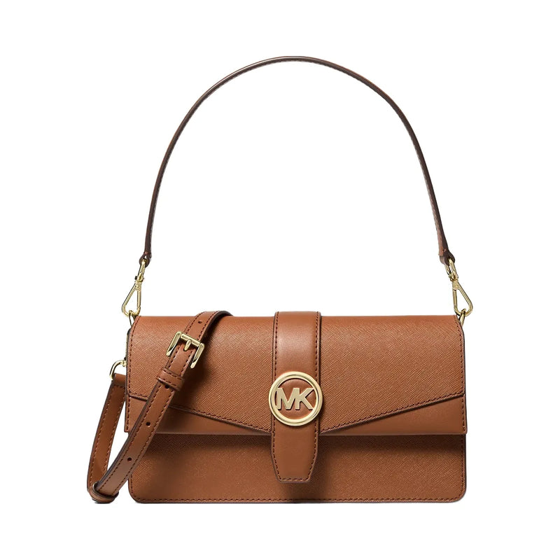 Michael Kors Greenwich Medium Saffiano Leather Shoulder Bag Luggage